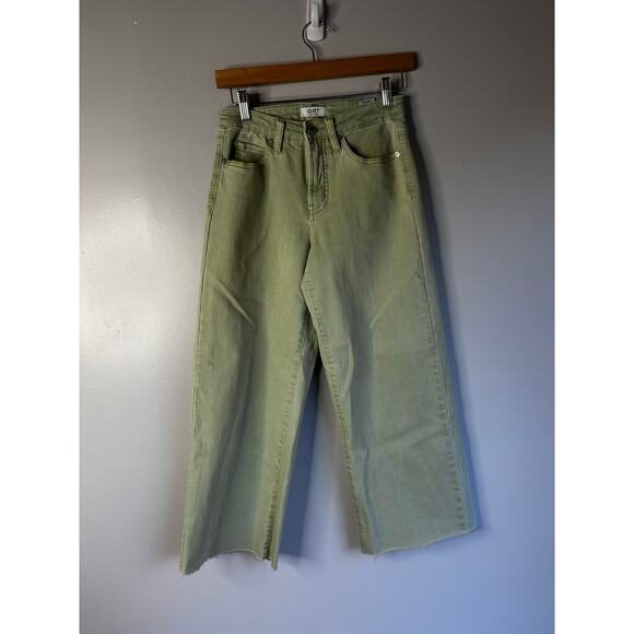OAT NY The Shari Cropped Wide Leg Green Pants Women's 0 25 - Picture 2 of 7